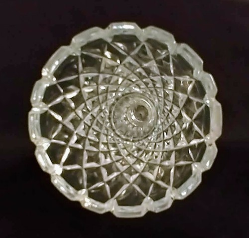 Vintage Hand Blown Crystal Cut Glass BUD VASE Diamond Pattern - Picture 4 of 9
