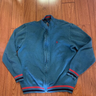 Giorgio Di Mare Cardigan Sweater 100% Cotton Full Zip XXL 2XL Aqua