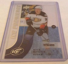 15-16 2015-16 UPPER DECK ICE NICK RITCHIE ICE PREMIERES ROOKIE /499 185 DUCKS