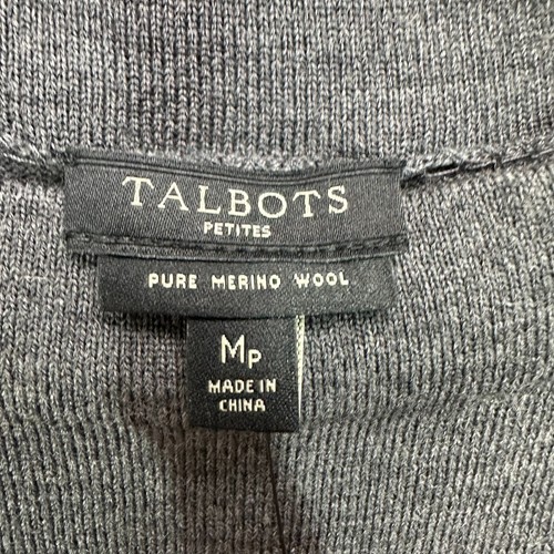 NWT TALBOTS Sweater Dress Pure Merino Wool Gray Stretch Knee Length Mp Knit - Picture 5 of 13