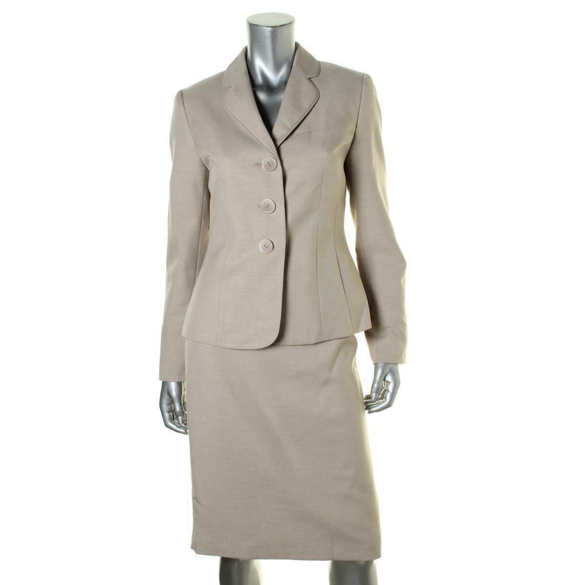 Le Suit Womens New $200 2 Pc Suit Jacket Blazer Skirt Suit