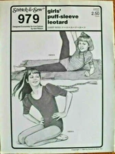STRETCH & SEW  PATTERN 979 LEOTARD  GIRLS CHEST SIZES 21 - 31 UNCUT VINTAGE