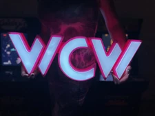 WCW WORLD CHAMPIONSHIP WRESTLING WALL HANGING SIGN, FULL RGB LIT, HUGE 24" x 16"