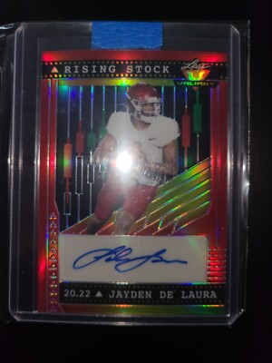 2022 Leaf Valiant Jayden De Laura Rookie Auto Arizona Wildcats/Texas St Bobcats 