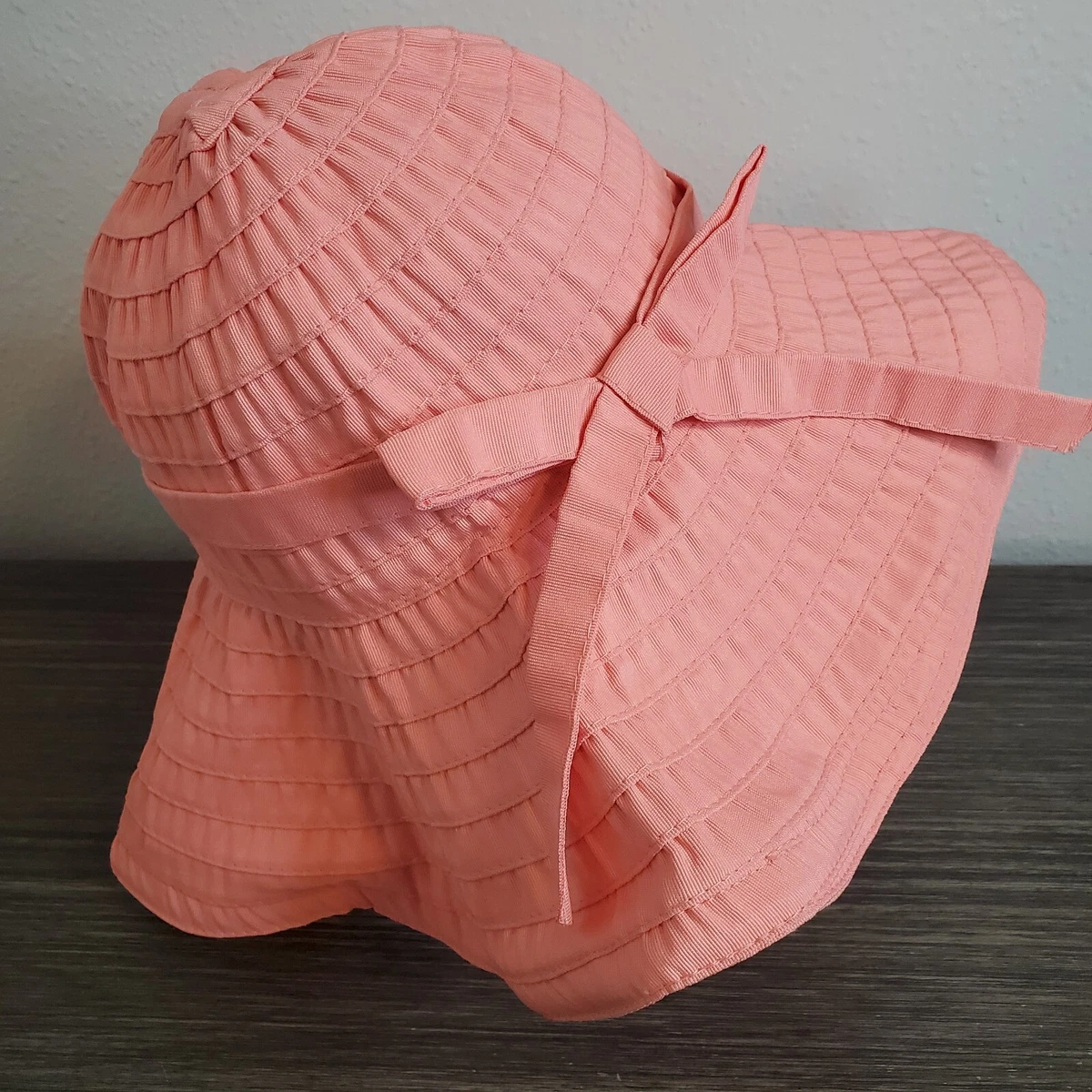 Scala Collezione Made in Italy Peach Pink Inner Drawstring Beach Linen Buket Hat Scala Pink One Size Hats for Women for sale | eBay main image 3