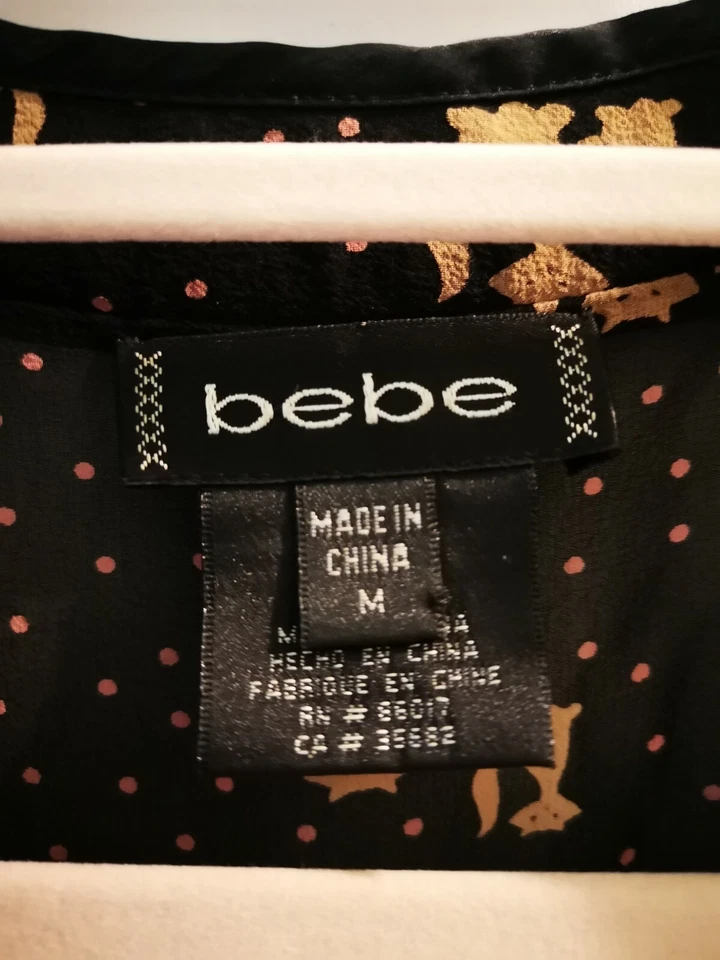 bebe - Vintage Black Cat Pattern Dress - Image 3 of 4