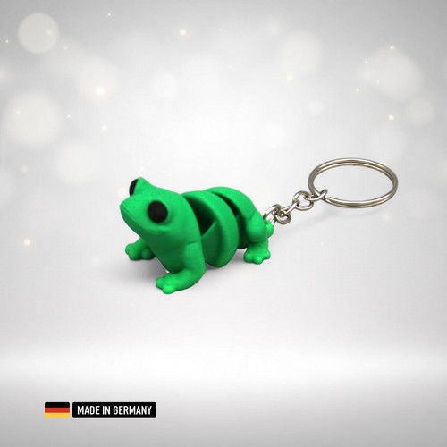 Kleiner grüner Frosch Schlüsselanhänger mit beweglichen Gliedern Keychain Frog - Bild 5 von 6