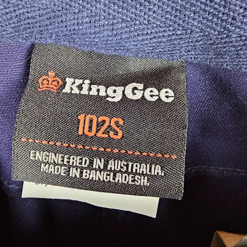 King Gee Cargo Work Pants Mens Size 102S Navy Blue Reflective Tape Pockets NWT - Picture 5 of 8