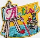 Girl Boy Cub ARTIST visit project Fun Patches Badges SCOUTS GUIDE easel talk Art