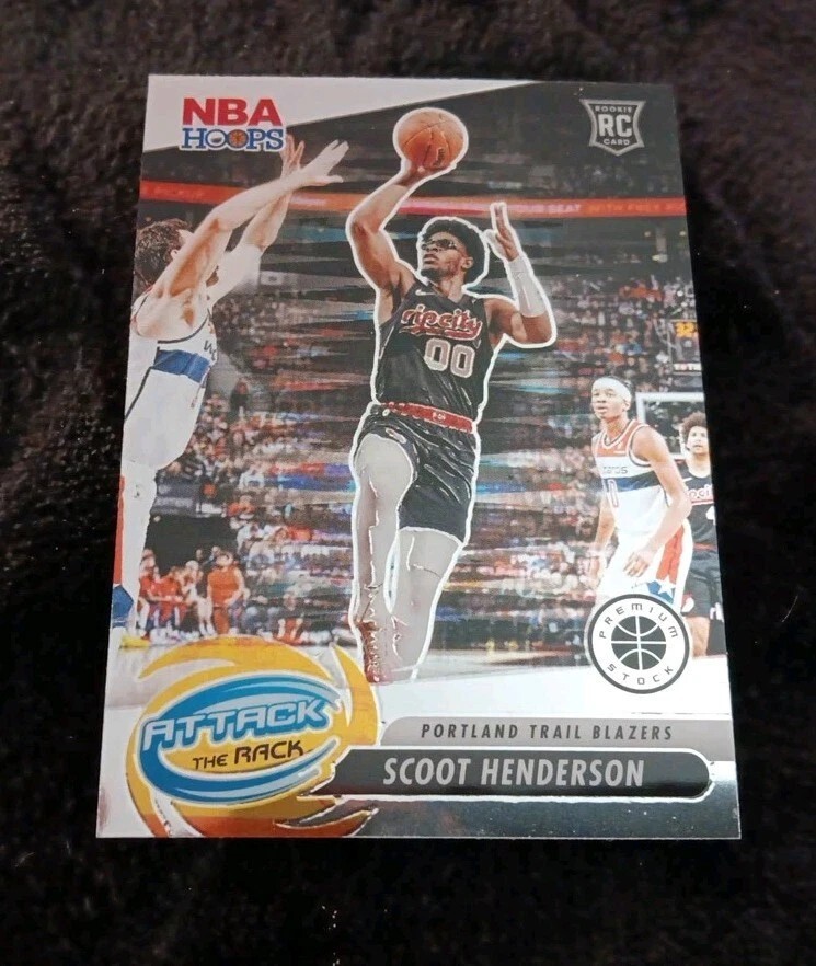 2023-24 Panini NBA Hoops Premium Stock - Attack The Rack #6 Scoot Henderson (RC)