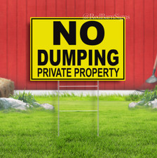 No Dumping Private Property Littering Restriction Notice Yard Sign