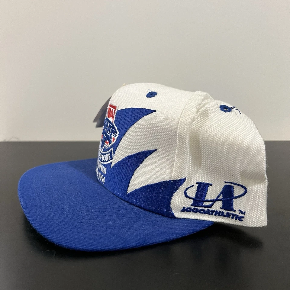 De colección 1994 NBA Draft Diente de Tiburón Logo 7 Gorra Atlética Gorra Snap Back Hoosier Dome Foto 2 de 4