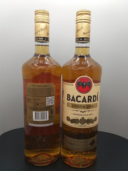 Bacardi Carta Oro Superior Gold Rum 37,5% Alkohol Pierto Rico 2 X 1 Liter-image