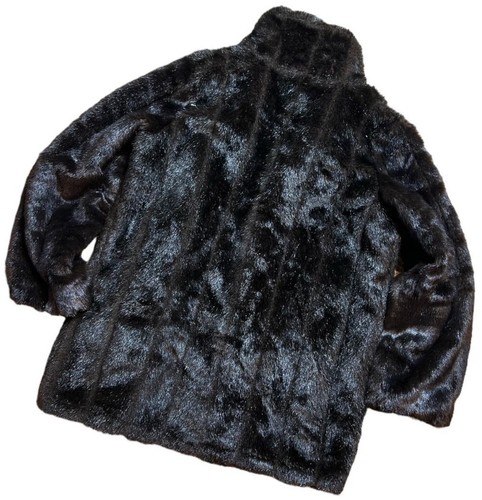 Vtg Roamans Dark Brown Faux Fur Coat Size 1X Jacket Whimsigoth Viking - Picture 4 of 10