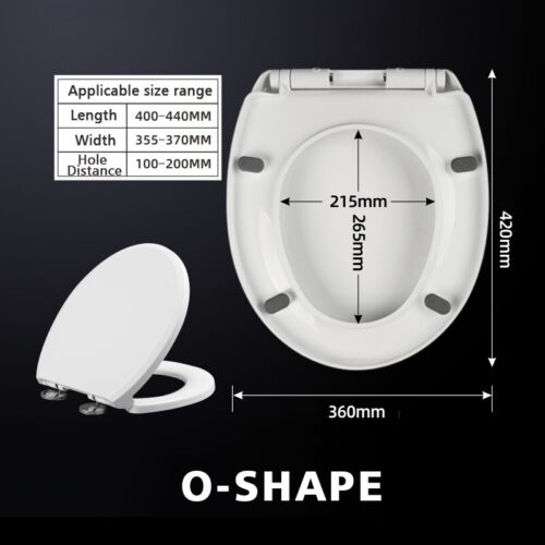 Heavy Duty UF Material Anti-Bacterial Oval Round Shape Soft Close Toilet Seat US - Picture 7 of 10