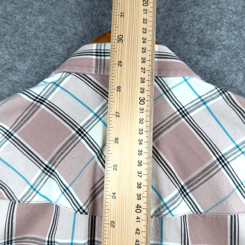 Diesel Shirt Mens Medium Plaid Check Long Sleeve Western Snap Country Cowboy - Picture 4 of 15