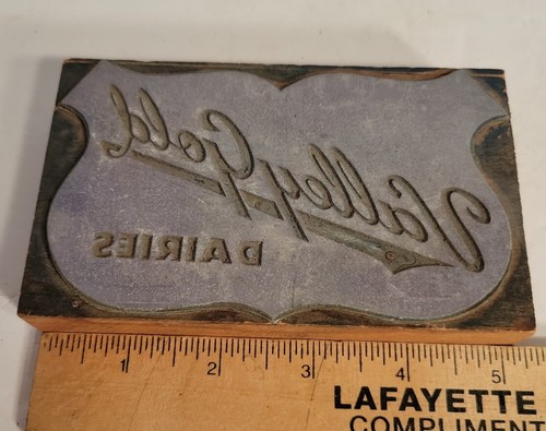 Vintage Valley Gold Dairy Werbung Buchdruck Druckblock - Bild 1 von 2