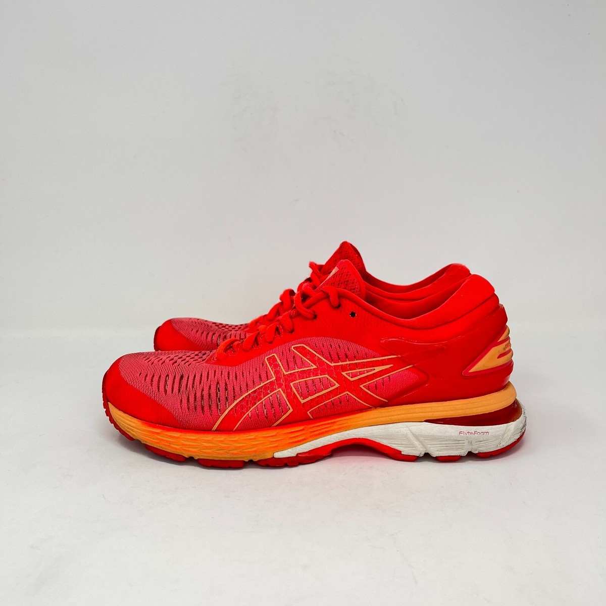 Asics Gel Kayano 25 Red Orange Athletic Running Shoes