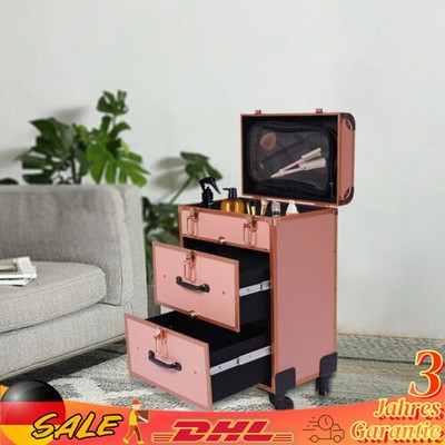 3 Layers Rolling Make-up Aufbewahrungsbox Make-up Kosmetik Organizer Trolley 