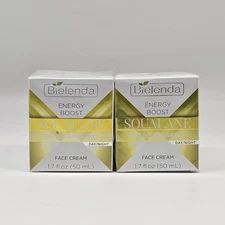 2 Piece BIELENDA Energy Boost 50+ SQUALANE & RED GINSENG Day & Night Cream Set