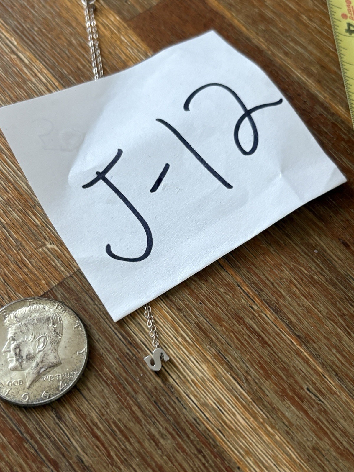 925 Sterling Silver Tiny Initial Letter S Necklace - image 10