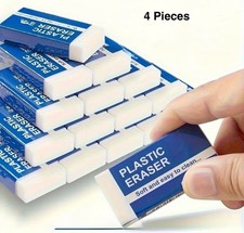  4 Pieces of Rubber Plastic Erasers for Children School Home Office Drawing
