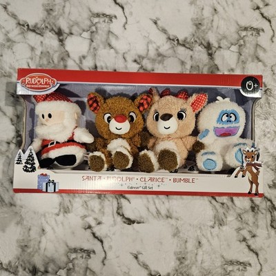 Rudolph Cuteeze Plush Gift Set 4Pc Rudolph 60th Anniversary Santa Clarice Bumble