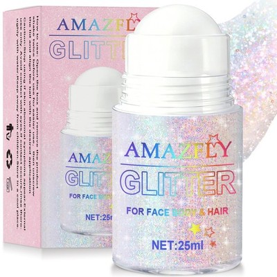 Roll~on Holographic Body Glitter Gel for Face & Hair Color Changing Festival Gel