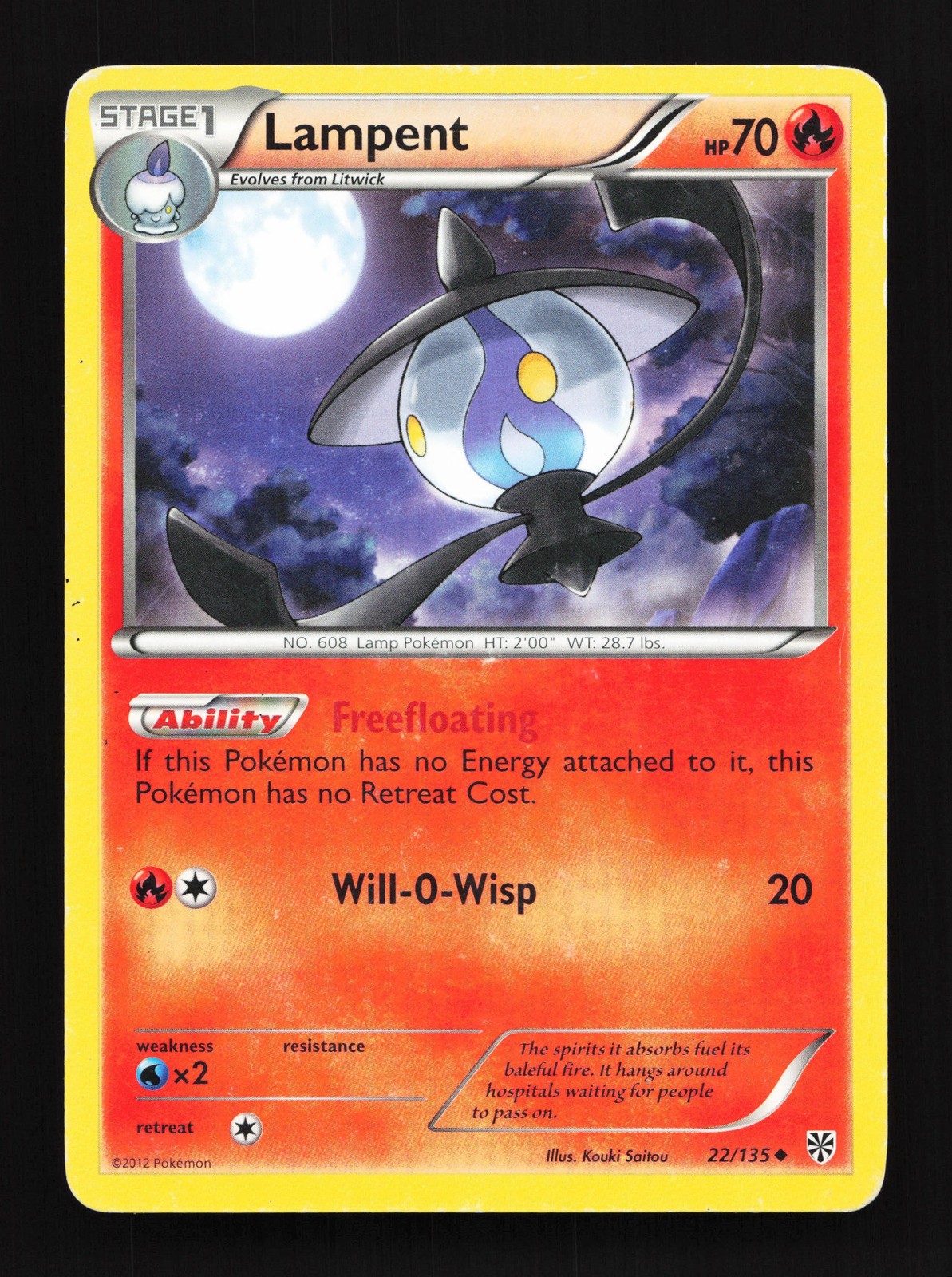 Lampent 22/135 Plasma Storm HP Pokemon Card TCG