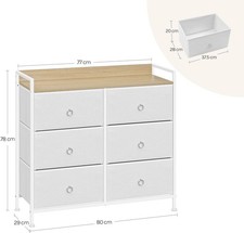 WOLTU White Chest of Drawers Modern Bedroom Furniture Storage Bedside Cabinet