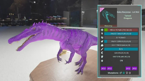 🔥ARK Survival Ascended OFFICIAL PVE - BARYONYX TOP STATS - Picture 2 of 9
