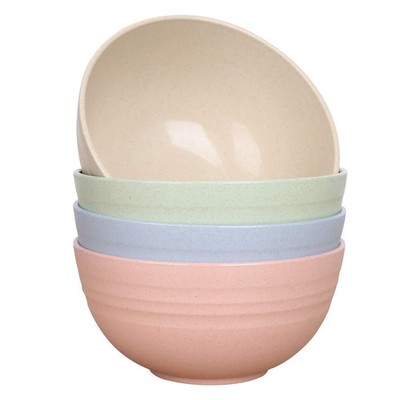 LuckyZone Unbreakable Cereal Bowls - 24 oz Medium, 4 Color (4 Pieces)