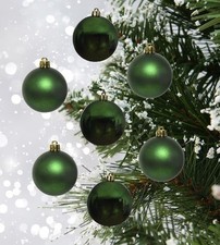 24 Mini Baubles Real Glass Christmas Tree Baubles Pine Green 2.5cm Tree Ornament