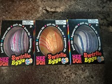Nee Doh Swirlie Swirly Eggs Set of 3 - Stress Relief Squishy, Easter BASKET
