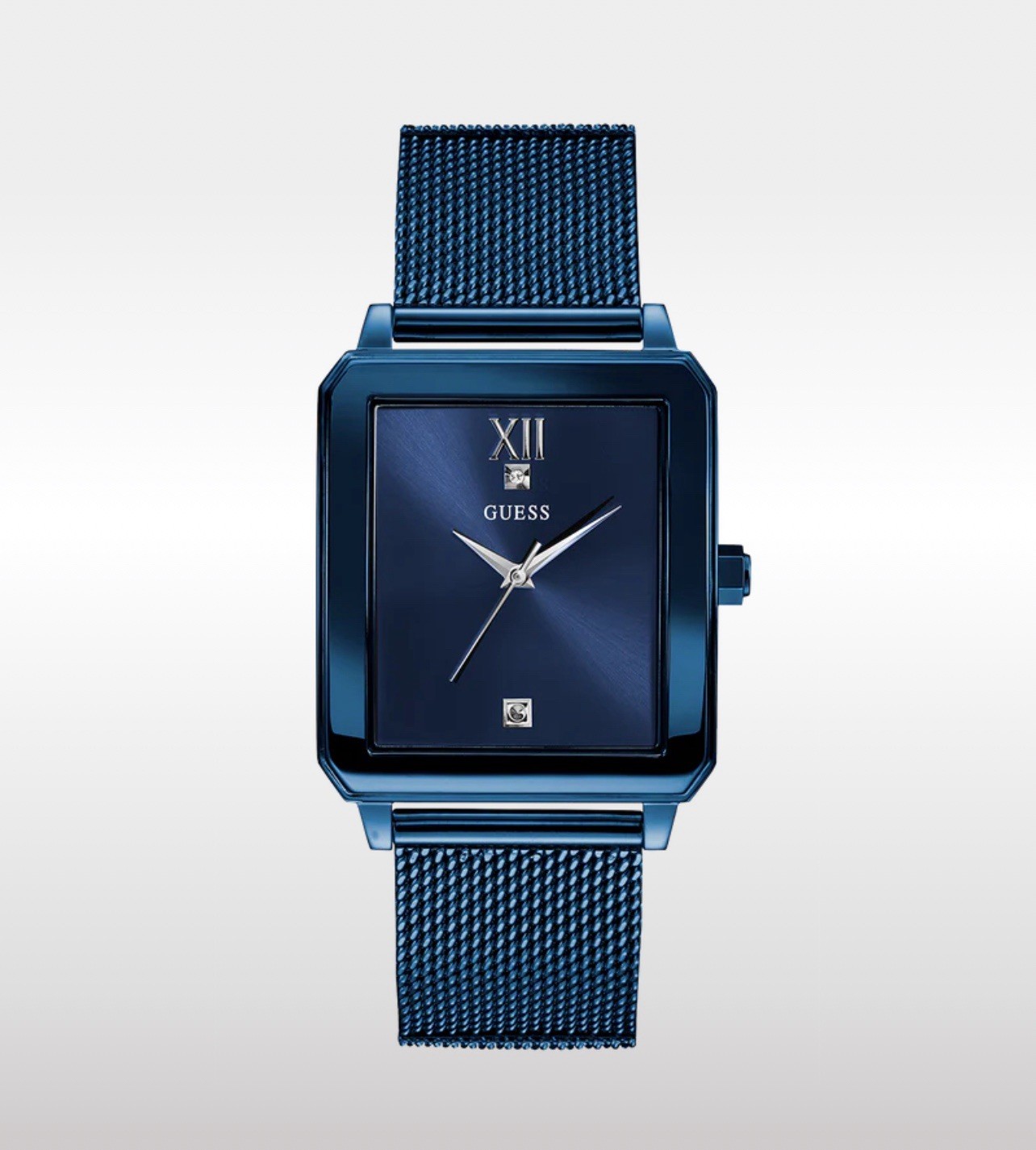 Guess Blue Rectangular Diamond Marker Watch - image 1