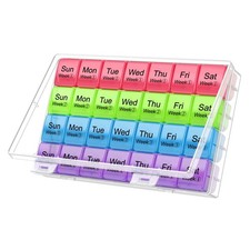 Large Monthly Pill Organizer 28 Day Case Organizerd Extra Large Compartments ...