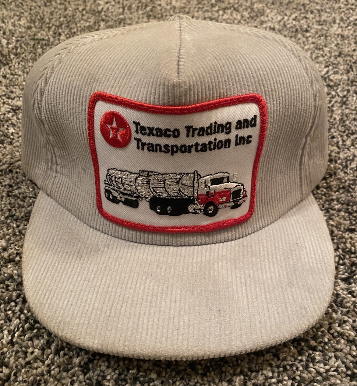 Vintage strapback Trucker Hat Cap Patch Corduroy … - image 1