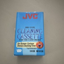 JVC TCC-3F Dry VHS Cleaning Cassette 1994 On-Screen Cartoon, New Sealed