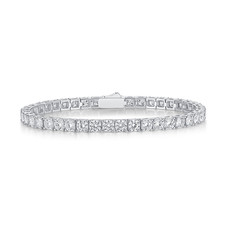 2-5mm Full Round Moissanite Women Tennis Bracelet 925 Sterling Silver Chain GRA