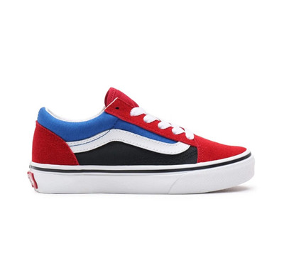 VANS Old Skool (Easy Logo) Kids Shoes Red/ Blue Skate Sneakers