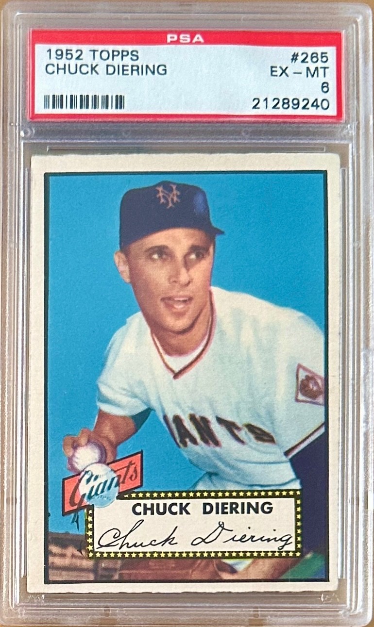 1952 Topps CHUCK DIERING #265 PSA 6 Semi-High