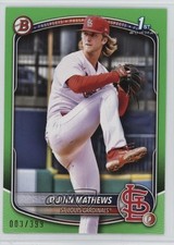 2025 Bowman Prospects Neon Green 3/399 Quinn Mathews #BP-25 6fs