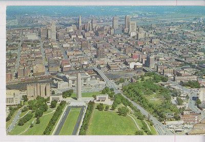 Postcard - Aerial View of Greater Kansas City, Missouri, Liberty Memorial  1966