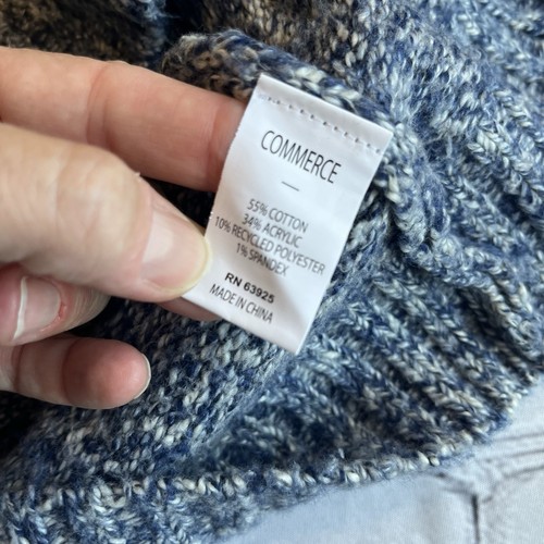 Commerce Mens Knit Roll Neck Sweater Medium Blue NWOT NEW Pull Over Casual Light - Picture 4 of 14