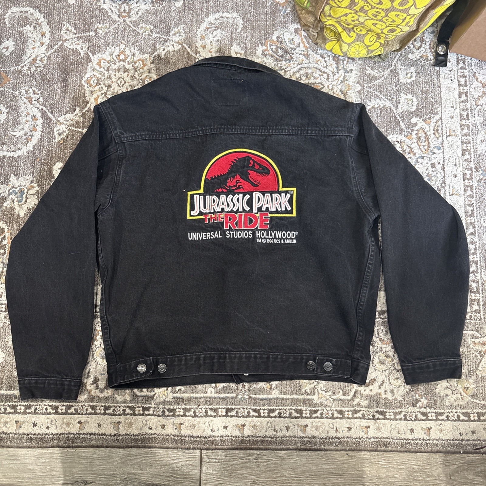 Very Rare Htf 1996 Jurassic Park The Ride Universal Studios Crew Jacket L