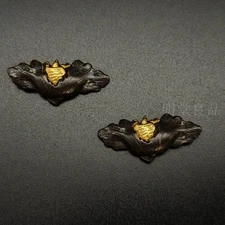 Mekiri Small Turtle Shape Gold Plated Copper Sword Armory Japanese Craft Used