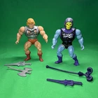 Vintage MOTU Battle Damage He-Man & Skeletor Figure Lot Complete