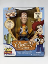 Thinkway Toy Story Signature Collection Woody Sheriff White Logo Real Denim Rare