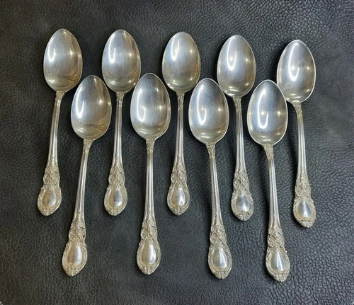 9 Lunt American Victorian Sterling Silver Teaspoon 5 3/4” No Monogram