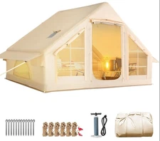 Inflatable Camping Tent for 4-6 Person Instant Setup with Hand Pump 4-Season